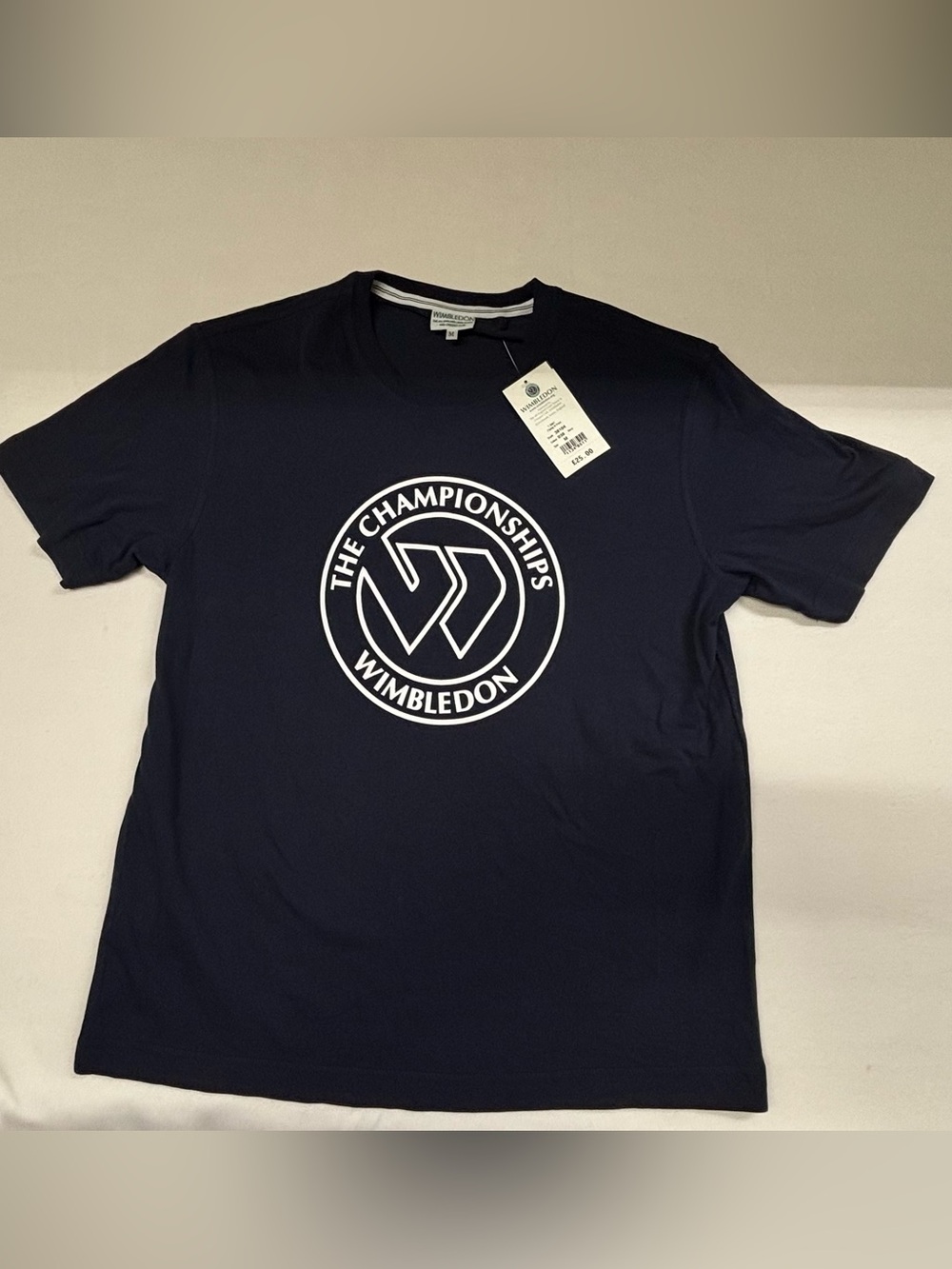 Official Wimbledon Navy Short Sleeve Tee with White Championship Logo
